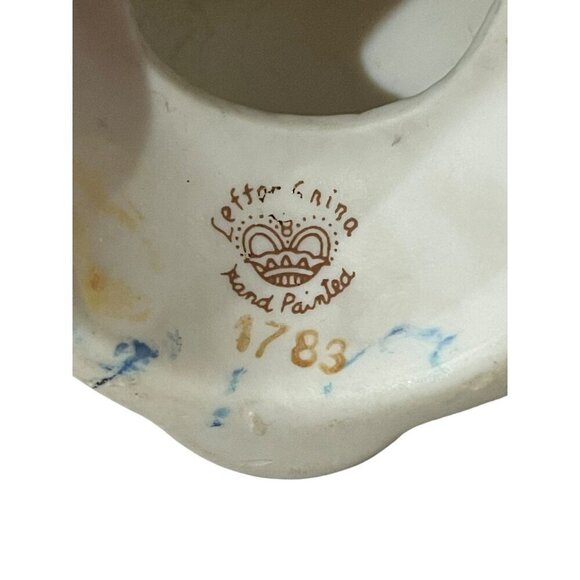 Vtg Lefton China Hand Painted Figurine Anthropomorphic Puppy Pink Bows Big Eyes - Picture 6 of 7